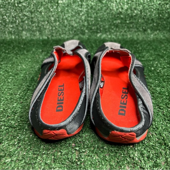 RARE Diesel Deadstock KEVLIH Women Gray Orange Sneakers Mules Vintage Sz 8.5 NEW - Picture 4 of 10